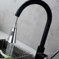 Black deck polished mounted pull out kitchen sink mixer tap